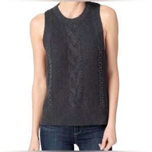 EUC Paige embellished sweater vest size medium minimalist wintercasual woolblend